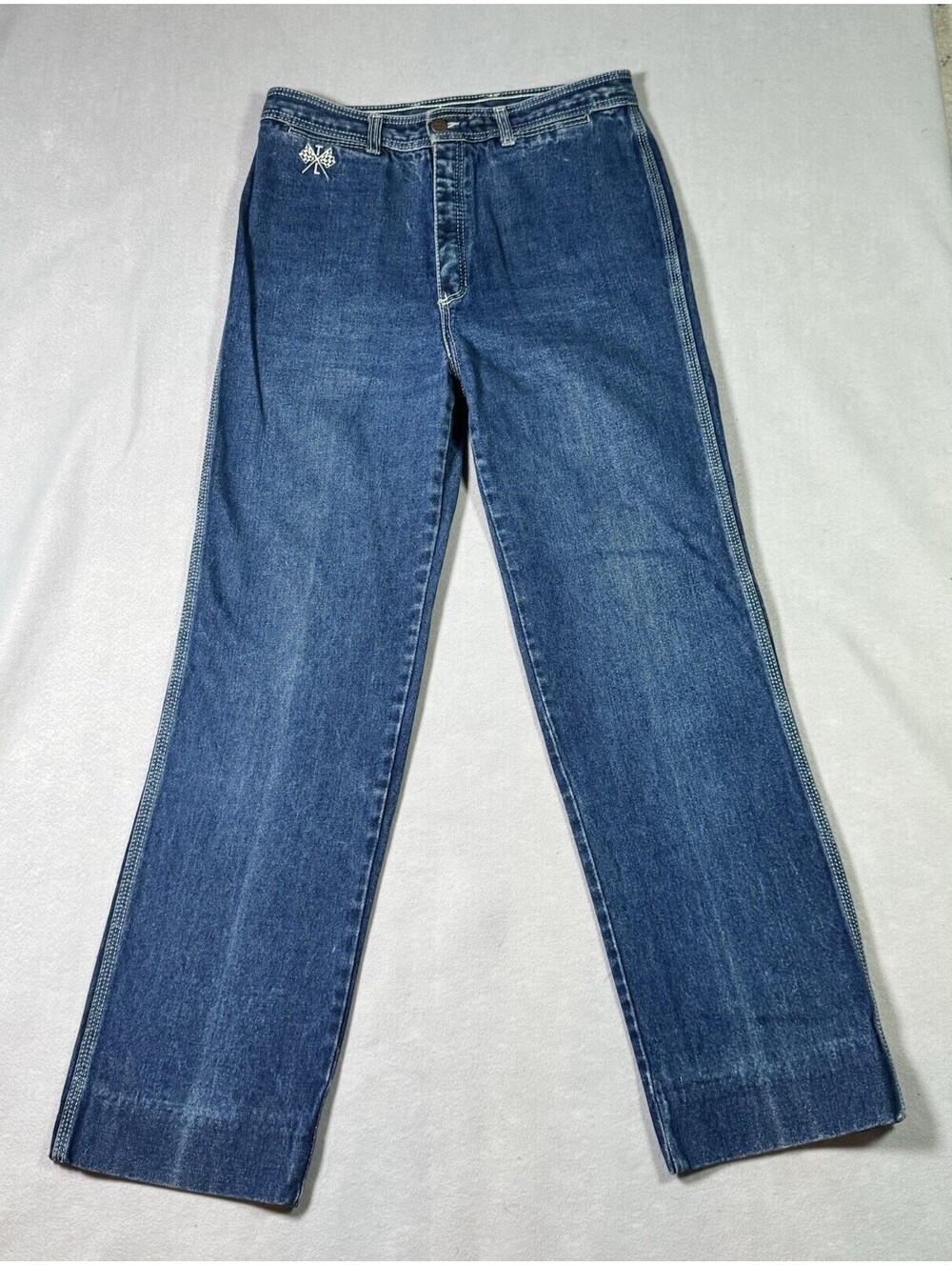 Tale-Lord Vintage Jeans With Embroidered Car (see Description)